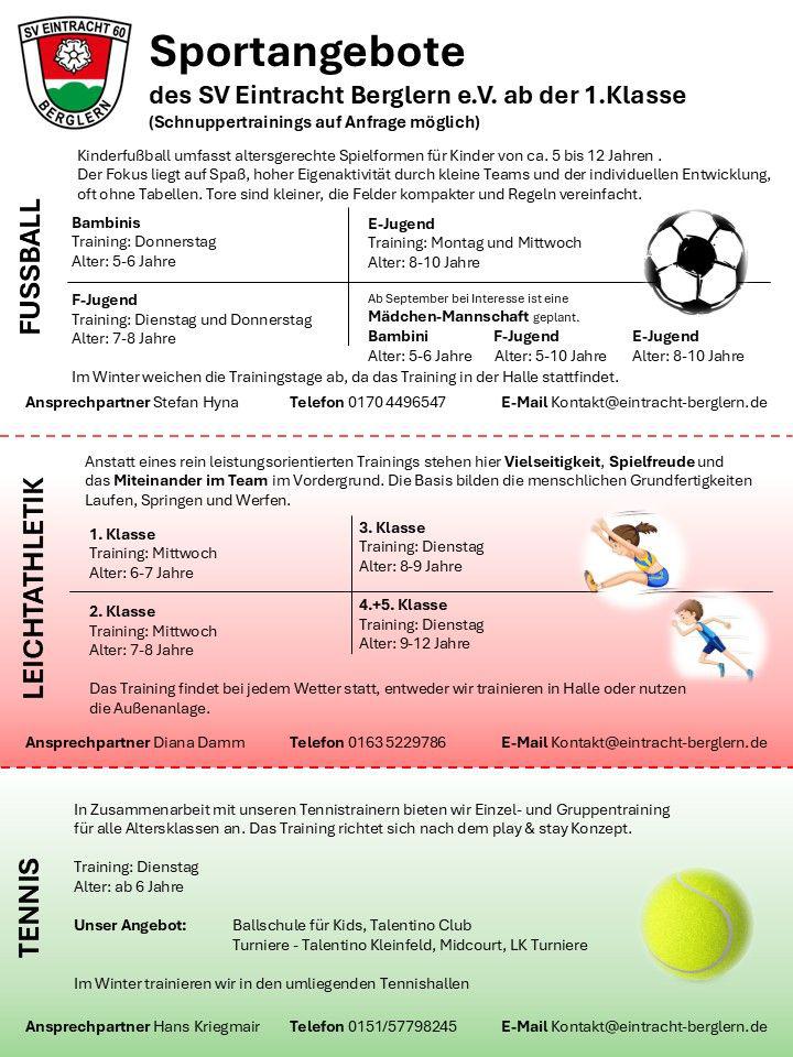 Flyer Verein ab 1. Klasse